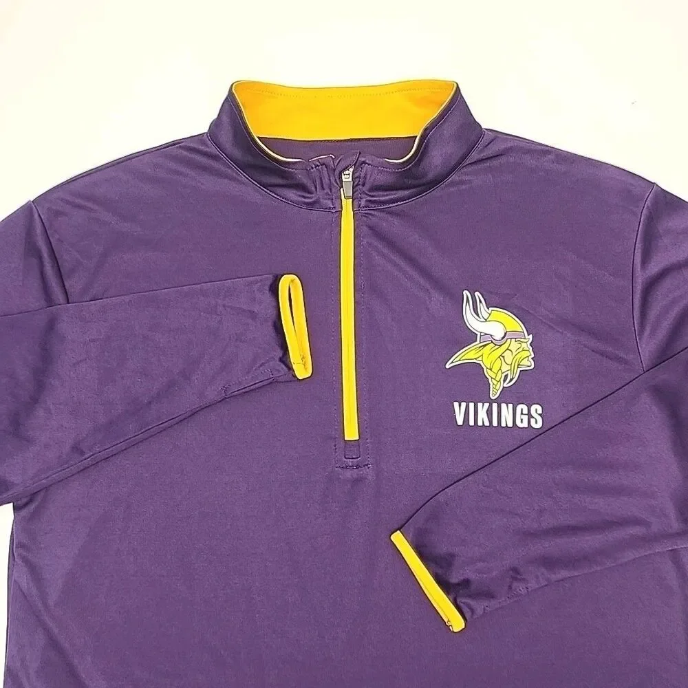 Minnesota Vikings Shirt 1/4 Zip Lightweight Women Plus Sz 1X Purple NFL Football